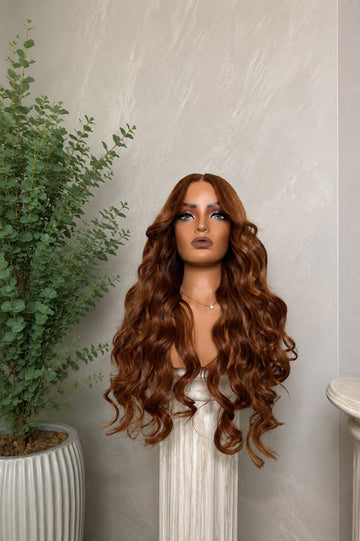 Copper Auburn Deep Waves Wig