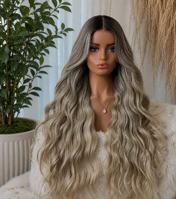 Rooted Ash Blonde Balayage Wig